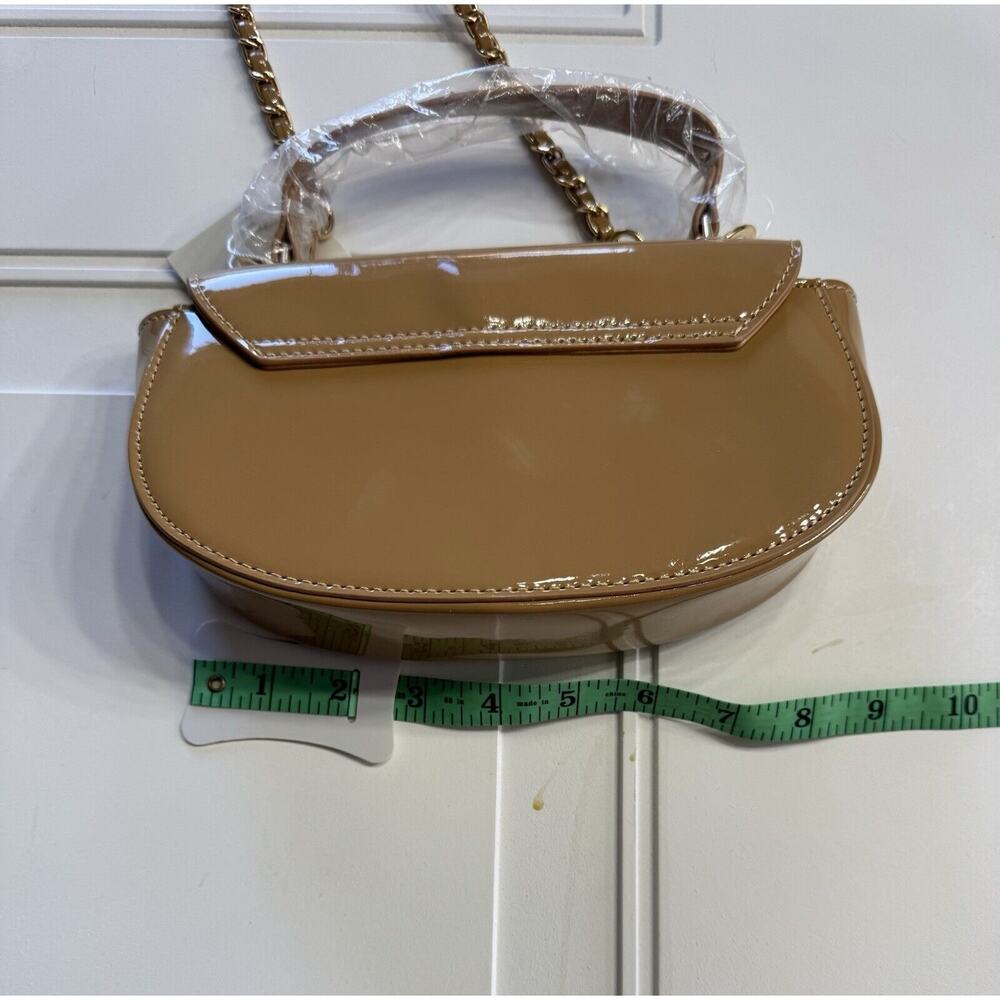 Valentino Orlandi NWT Small Taupe Patent Faux Leather Handbag - MSRP $210 - Picture 5 of 6